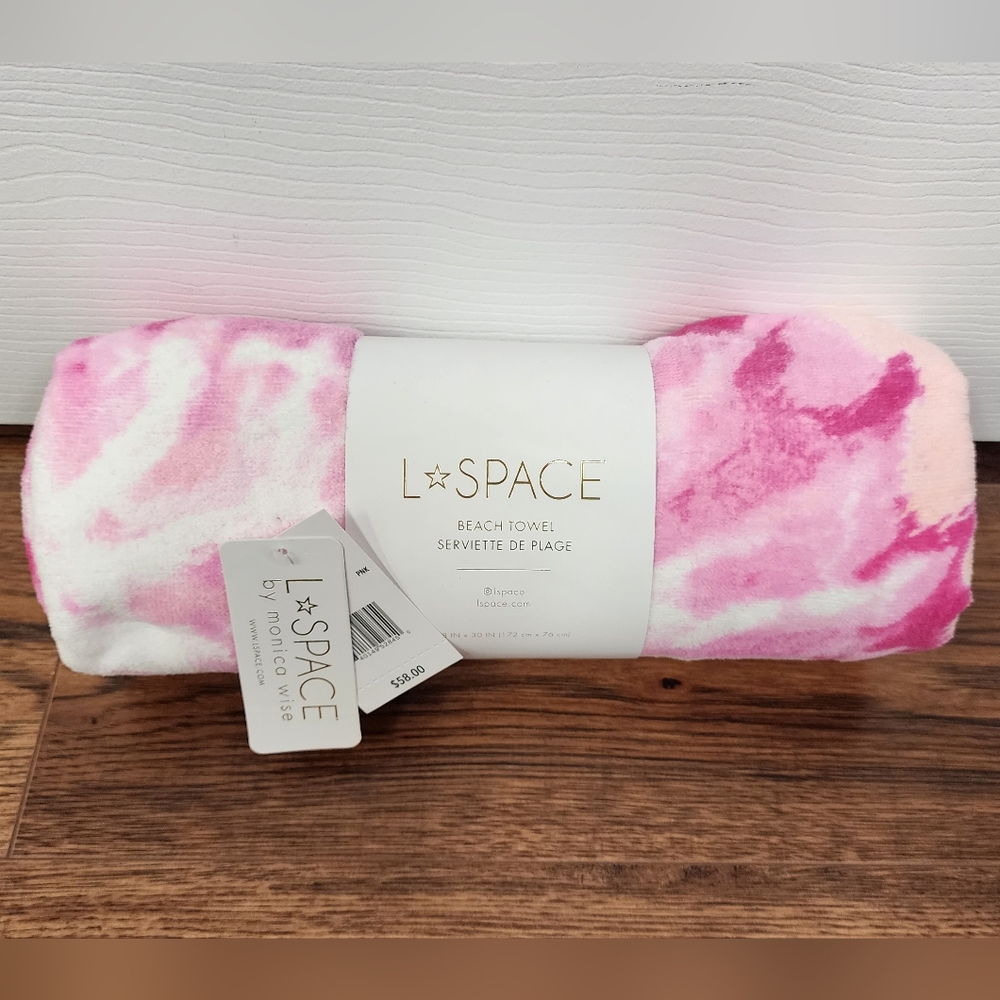 L*space pink tye dye beach towel